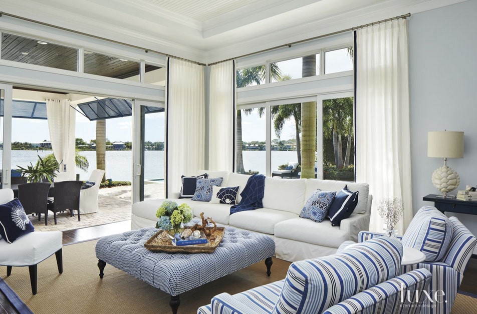 Contemporary Blue And White Living Room Ideas