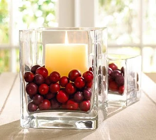 Christmas In November - candles and cranberries