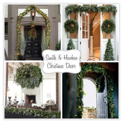 pretty front doors for Christmas