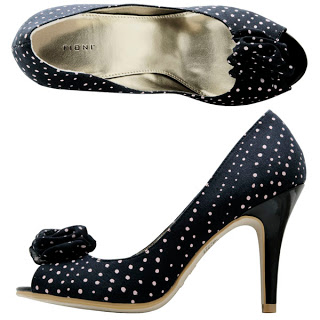 Shoes with polka dots.