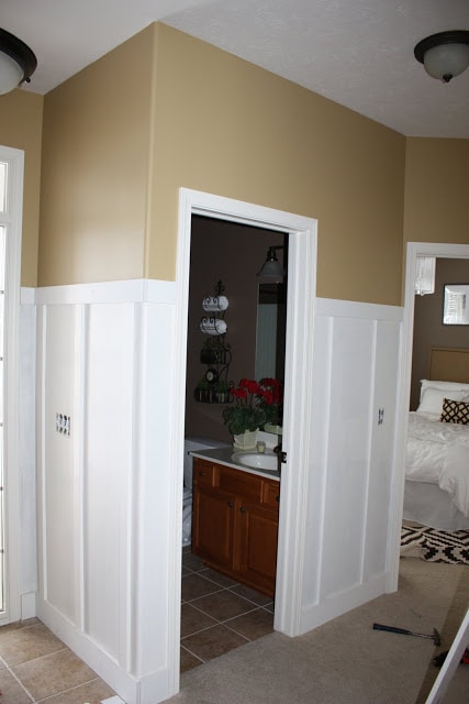 DIY board and batten in an entryway