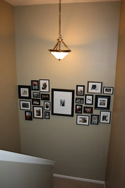 Photo gallery in a staircase