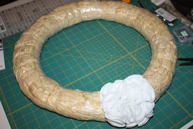 In progress ruffle felt wreath