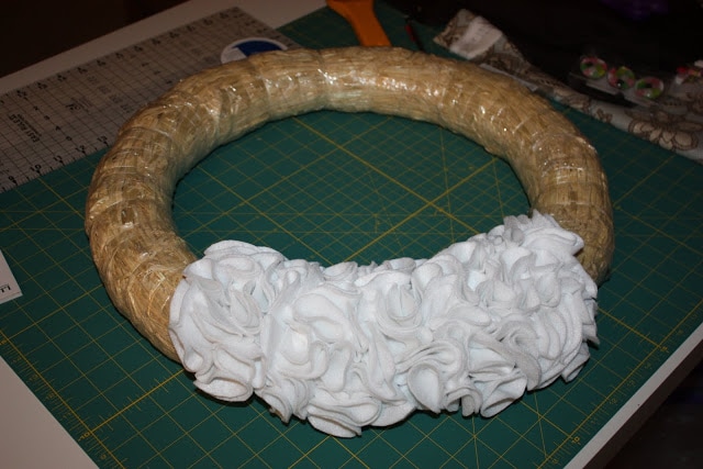 In progress ruffle felt wreath