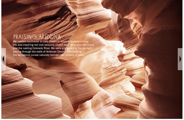 The rock formations with a small article Praising Arizona.
