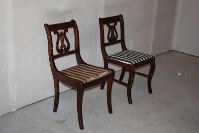 The two chairs in the garage.