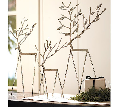 Twig reindeers on the table.
