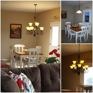Various lighting options in the dining room.
