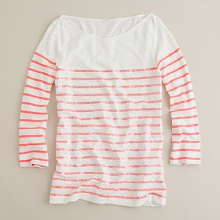 A striped pink and white sweater.