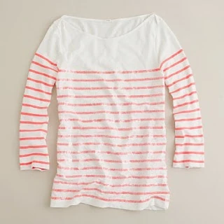 A striped pink and white sweater.