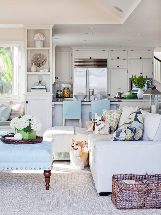 beach living room set up