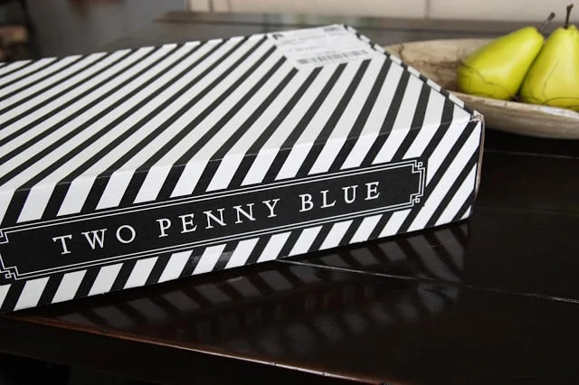 A two penny blue box.
