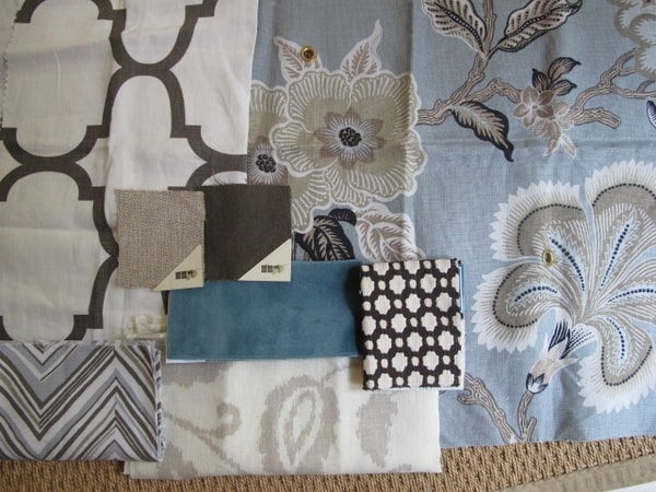 Various fabris in soft tones.