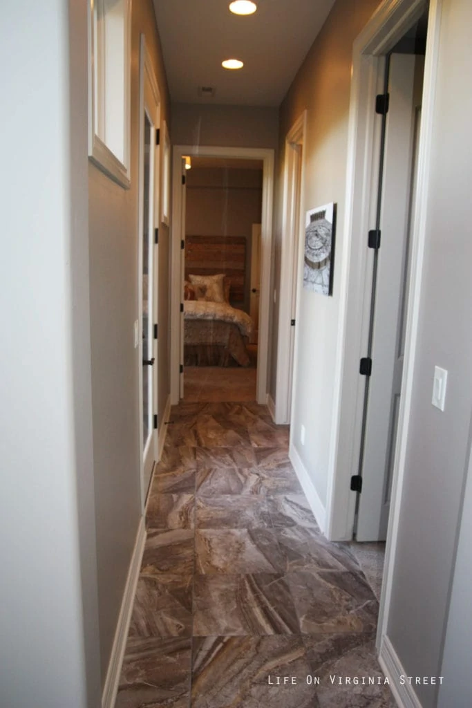 Narrow hallway leading to the bedroom.
