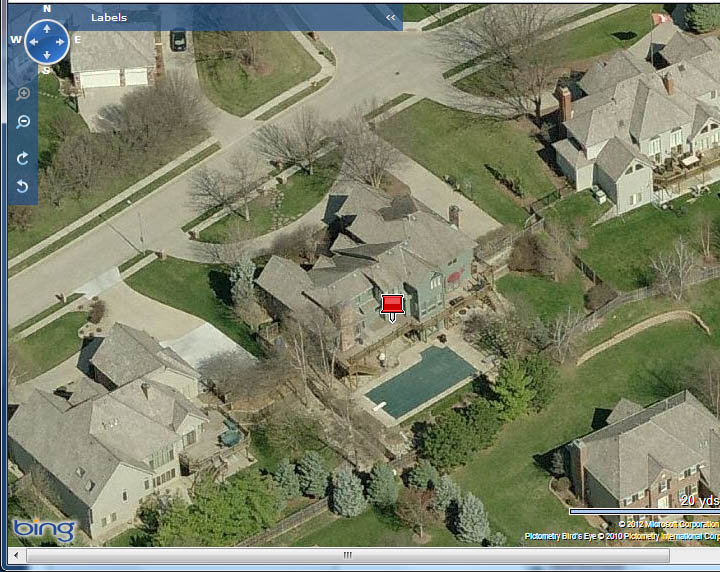 A map with the potential house with a red pushpin showing the location.