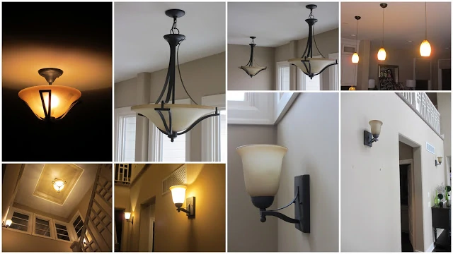 Various lights from flush mounts and wall pendants in my house.