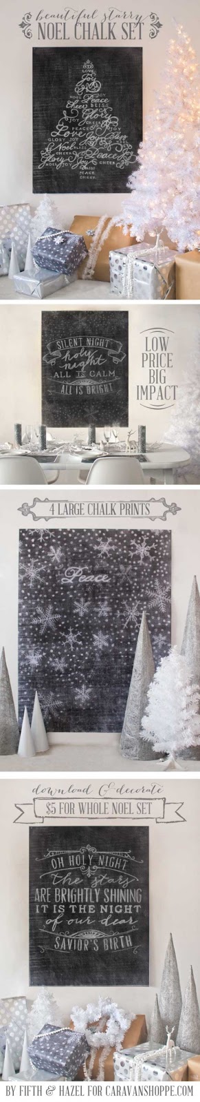 Large Printable Chalkboard Printables - Great Christmas Art!