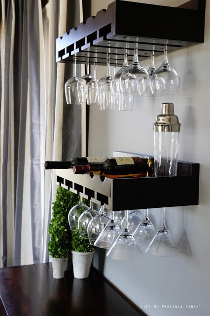 Dark wood wine rack and Restoration Hardware Slate Paint