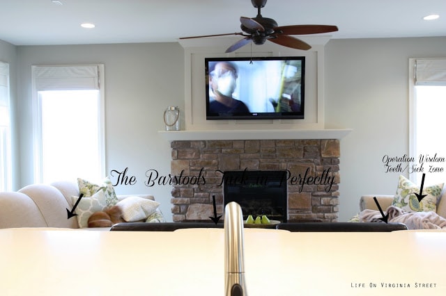 The barstools fit perfectly