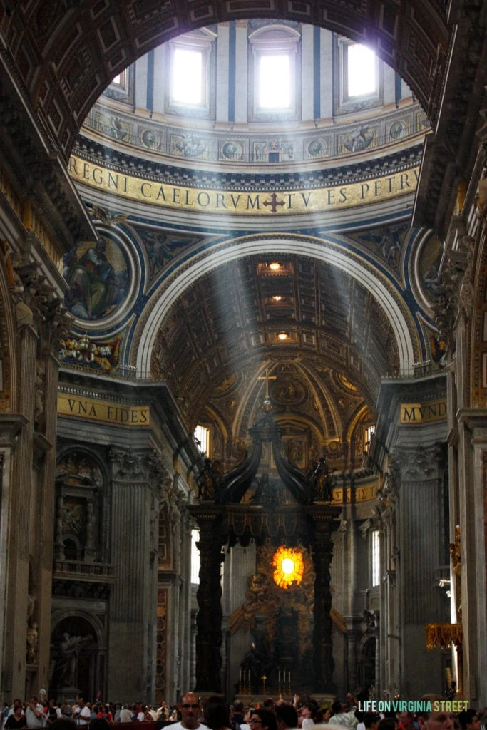 The interior of St. Peter's Basilica in Vatican City.