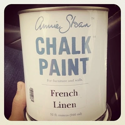 A can of Annie Sloan chalk paint.