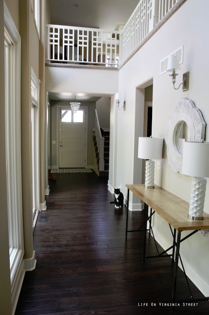 Safavieh Simon Natural Console Table in a Neutral Entryway
