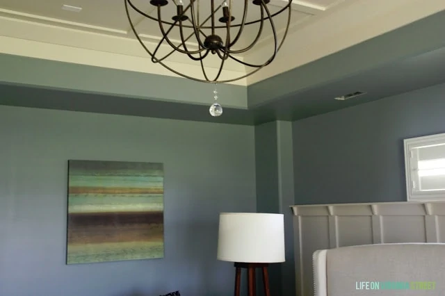 Behr Atmospheric is a great paint color for any space. It rally makes the room feel calm and soothing. 