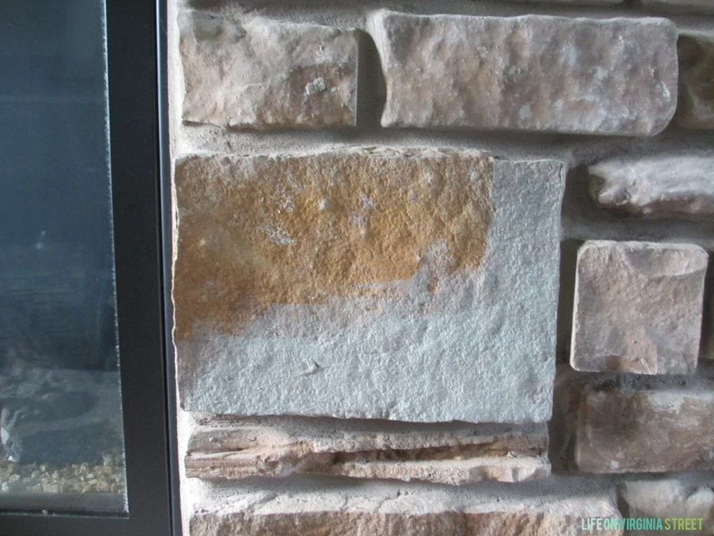 Detail of the grey washed stone project