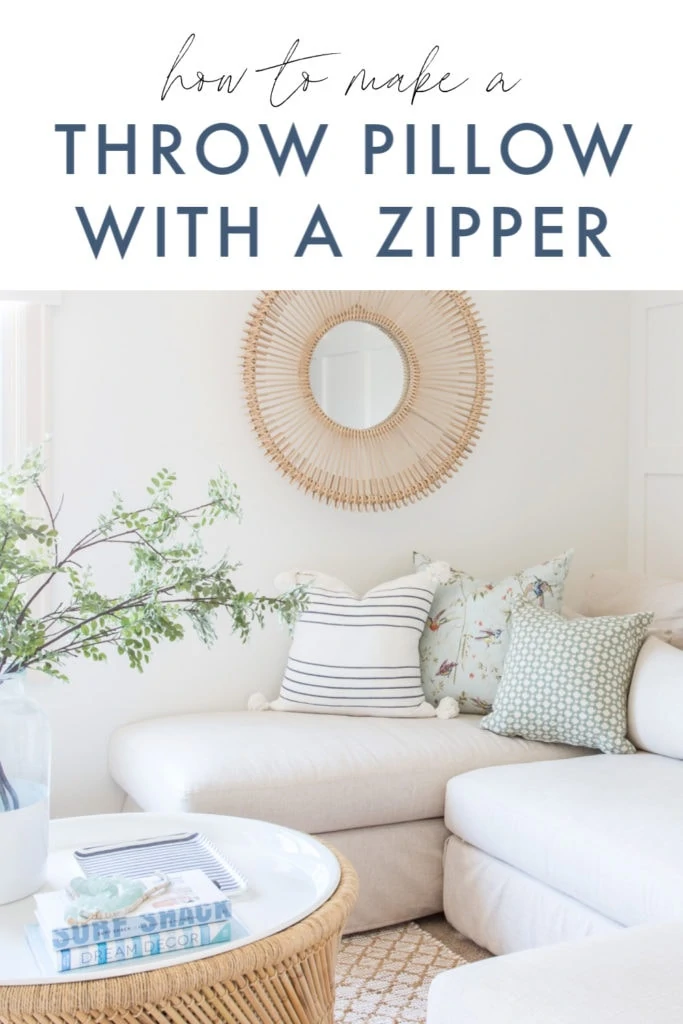 A detailed tutorial on how to make a throw pillow with a zipper! Simple steps to get designer throw pillows at home, for much less!