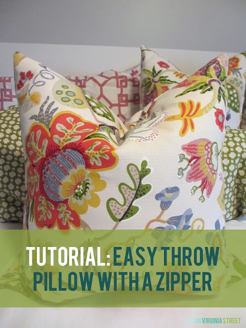 Tutorial: Throw Pillow with a Zipper - Life On Virginia Street