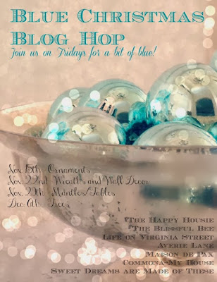 Blue Christmas blog hop poster.