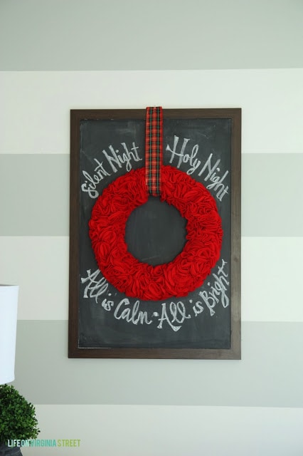 DIY Christmas Chalkboard and Wreath