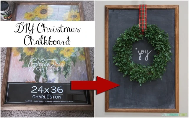 DIY Christmas Chalkboard Tutorial from a Poster Frame