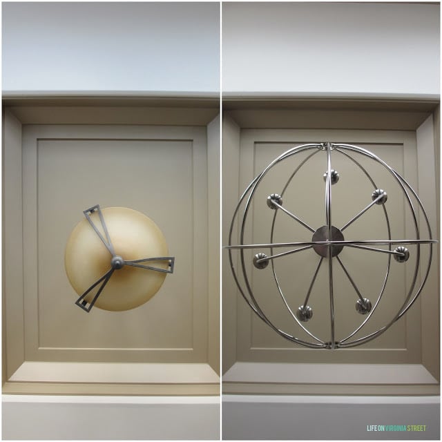 The round globe metal lighting.