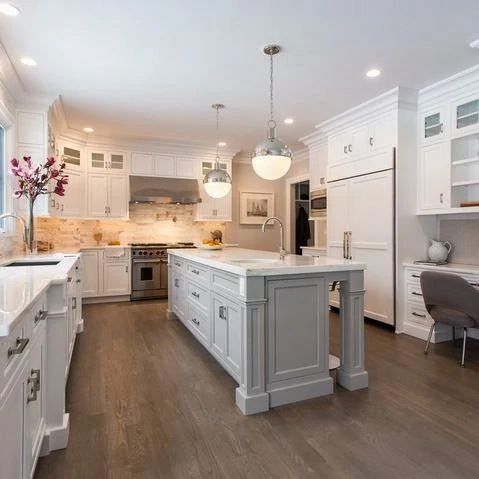 White and light gray kitchen