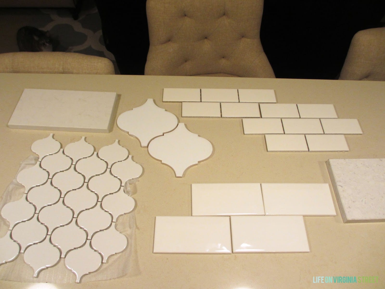 white tile backsplash options