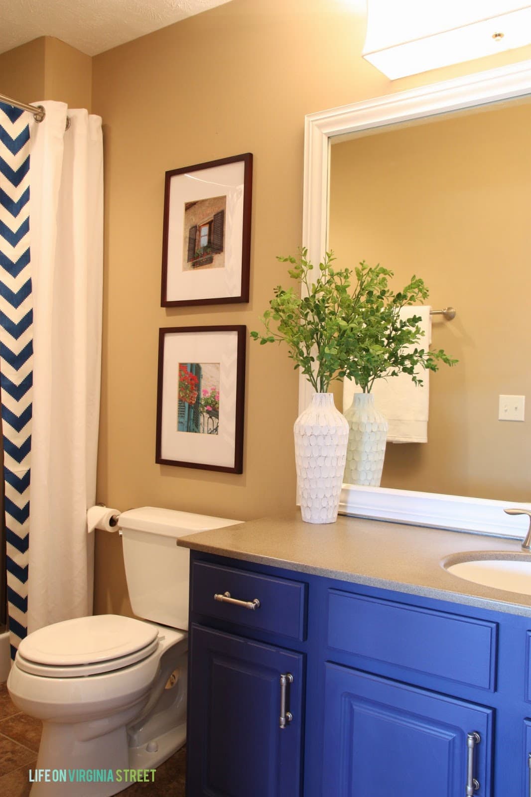 Guest Bathroom Tutorials: Lighting & Framing a Builder ...