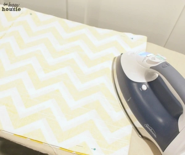 DIY Envelope Lumbar Pillow ironing at The Happy Housie