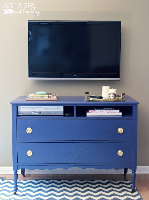 Dresser-Turned-TV Stand After