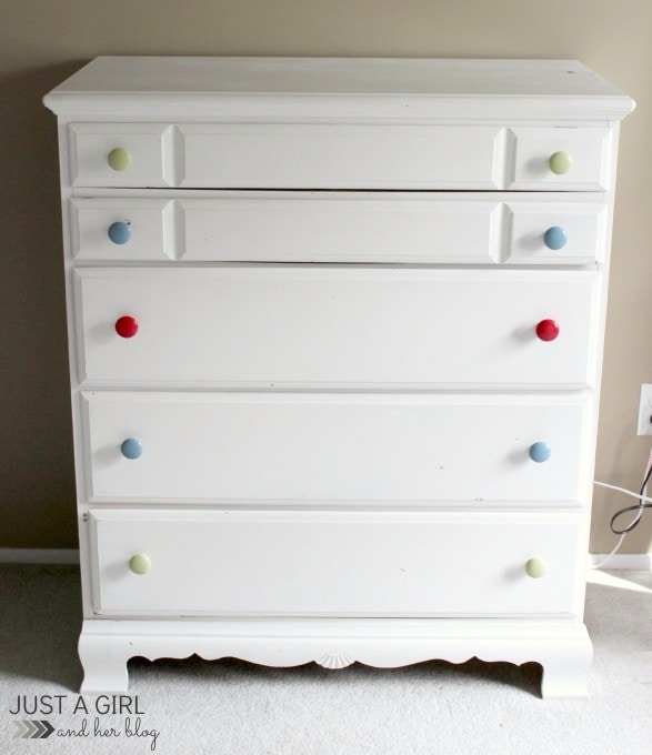 Racing-Striped Dresser Before