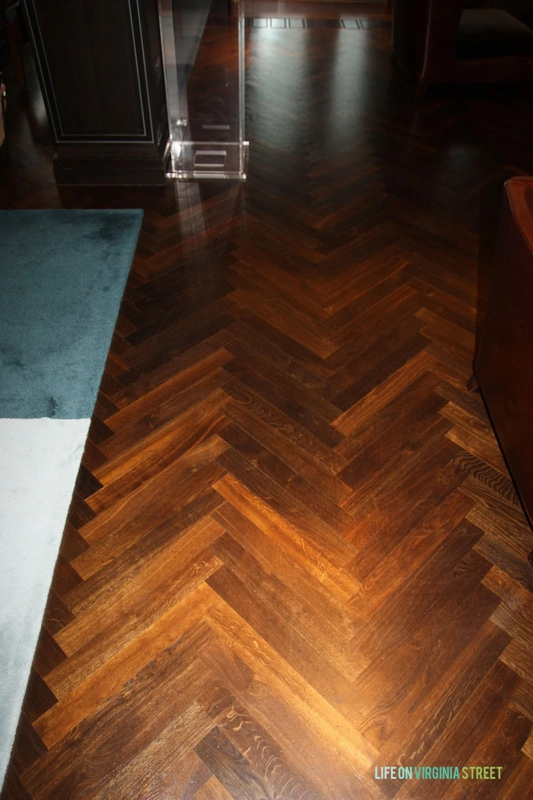 A dark hardwood floor picture in Europe.