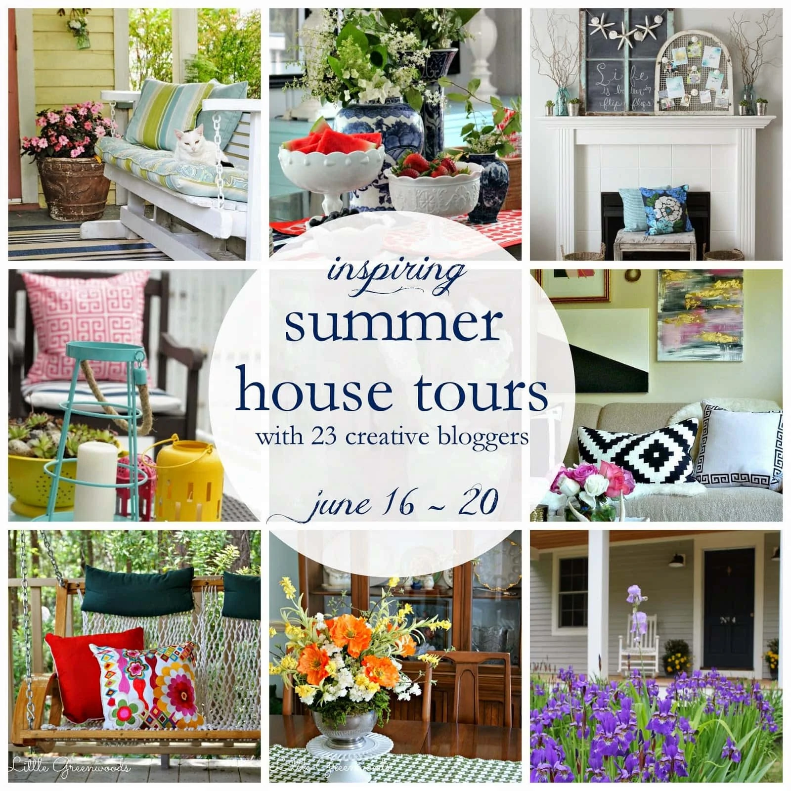 Inspiring summer house tours poster.