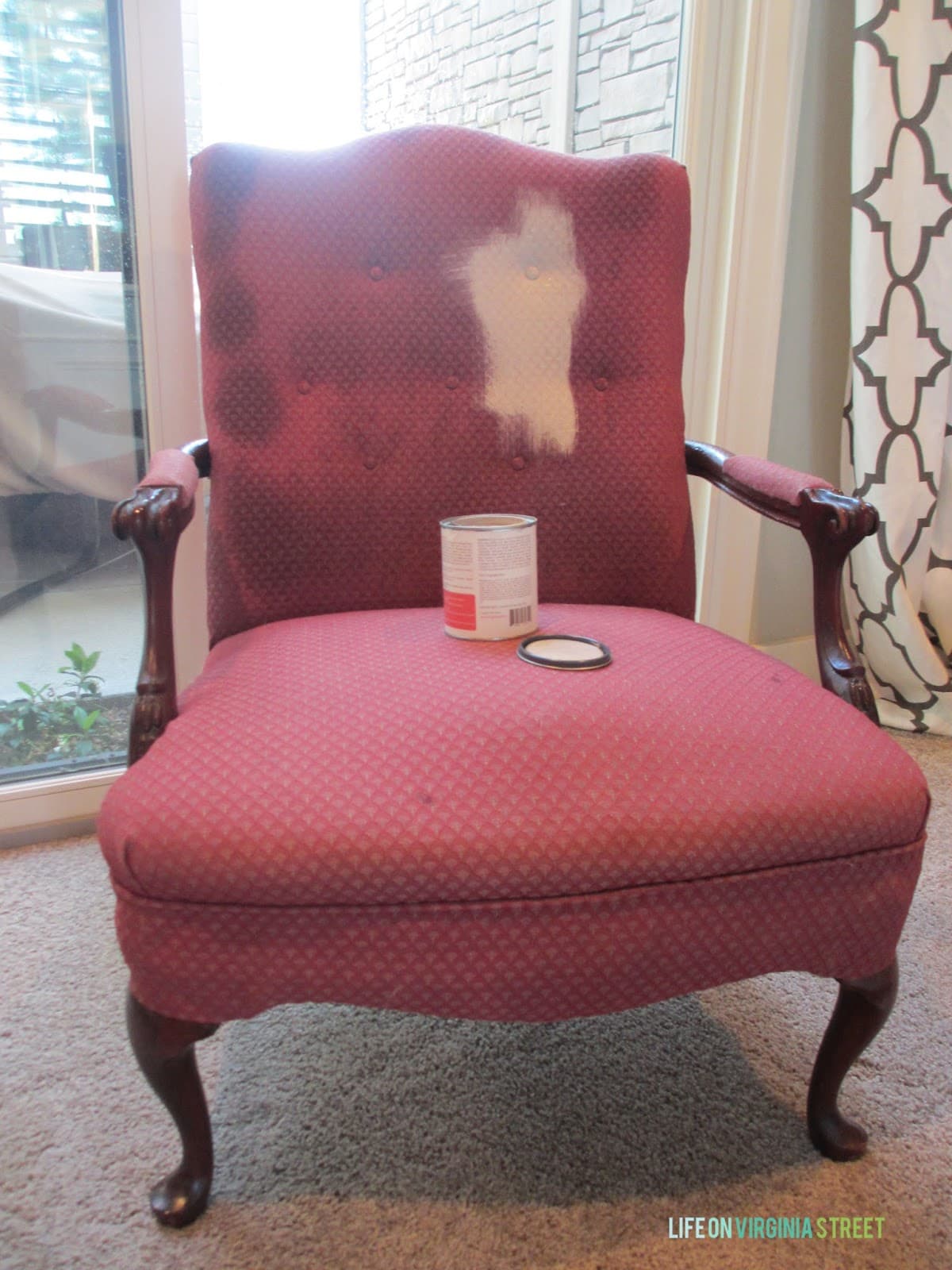 Painted Fabric and Wood Chair. I had no idea painted fabric could look this beautiful!