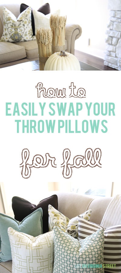 Great tips and tricks on how to easily swap your throw pillows for fall!