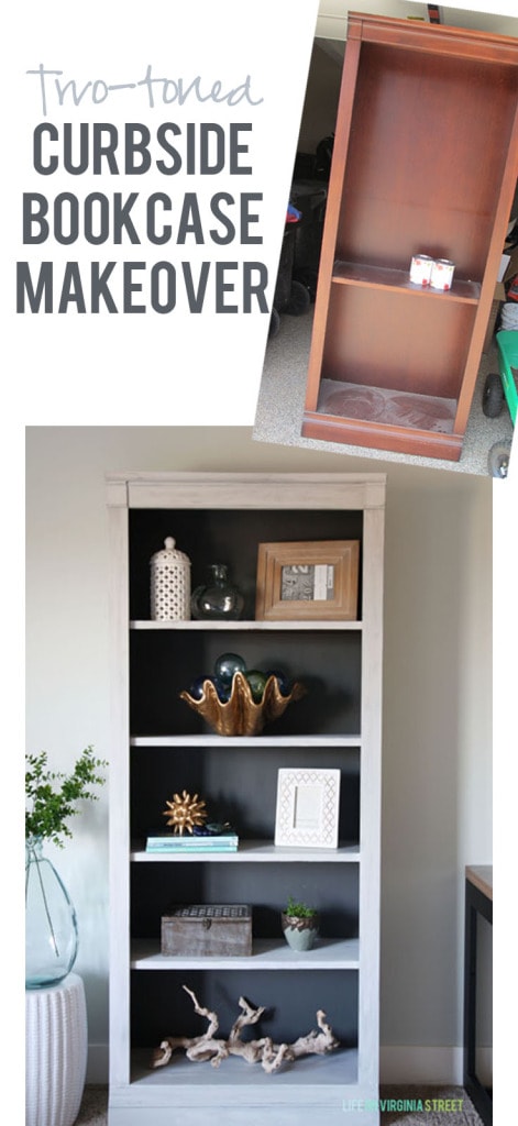 Two-toned Curbside Bookcase Makeover