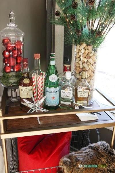 Christmas 2014 Home Tour - Life On Virginia Street - Bar Cart Details