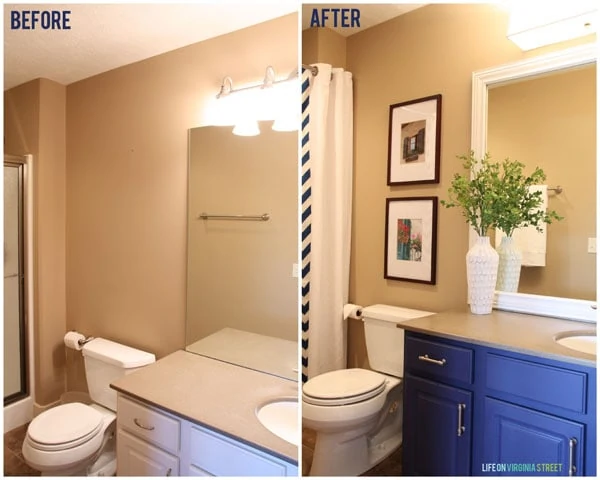 guest bath before and after 2 small