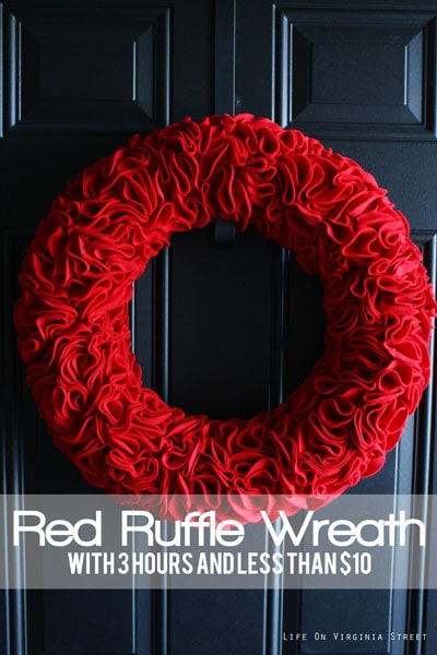 red ruffle wreath tutorial photo