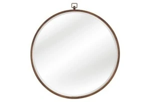 This simple round mirror looks elegant on any wall with a modern touch. 
