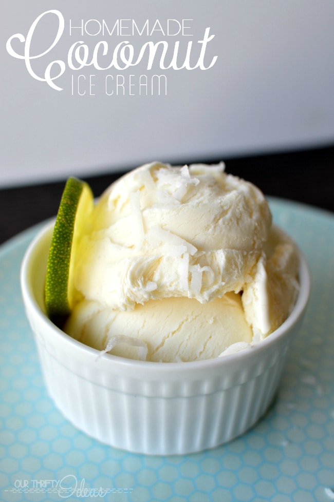 {Homemade Coconut Ice Cream}
